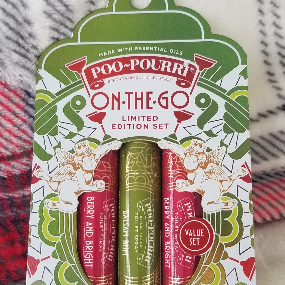 Brand New!! POO-POURRI ON-THE-GO LIMITED ED. BALSAM BUM AND BERRY & BRIGHT 3PK